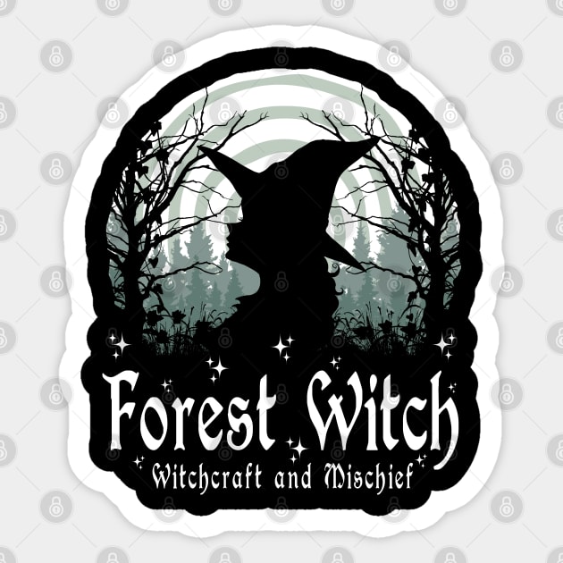 Wicca Witchcraft Forest Witch Sticker by Tshirt Samurai